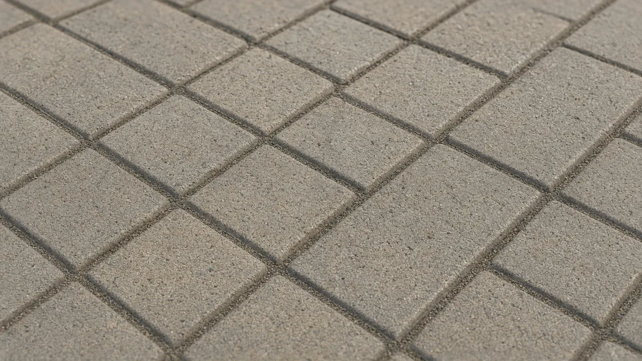 Interlocking patio pavers with joints. Concept visualization · Not a customer installation