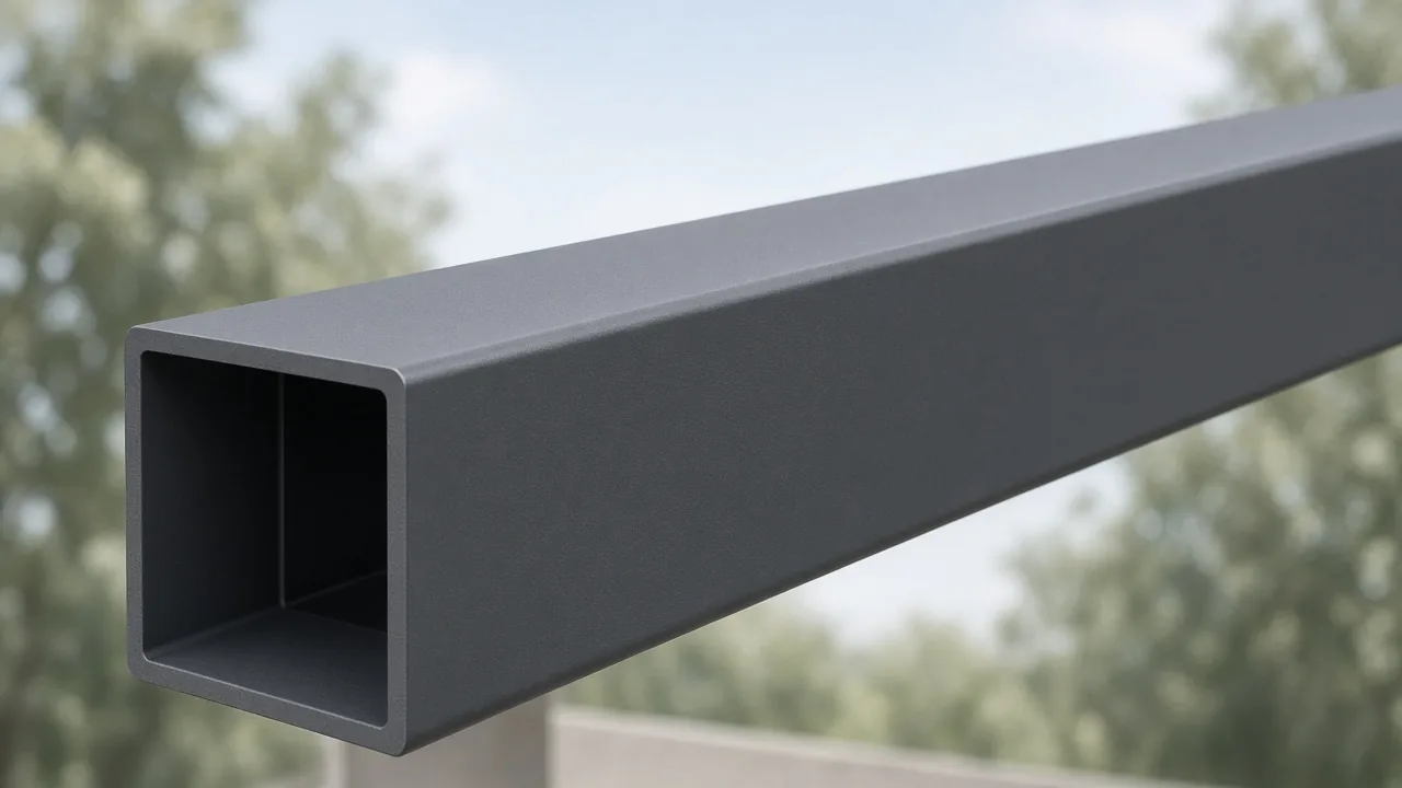 Smooth powder-coated finish on an aluminum beam. Concept visualization · Not a customer installation
